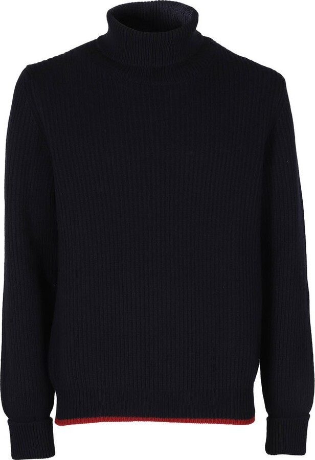 Fay Stripe Detailed Roll-Neck Jumper