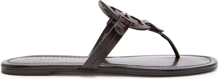Tory Burch Miller Logo Patent Leather Flip Flops