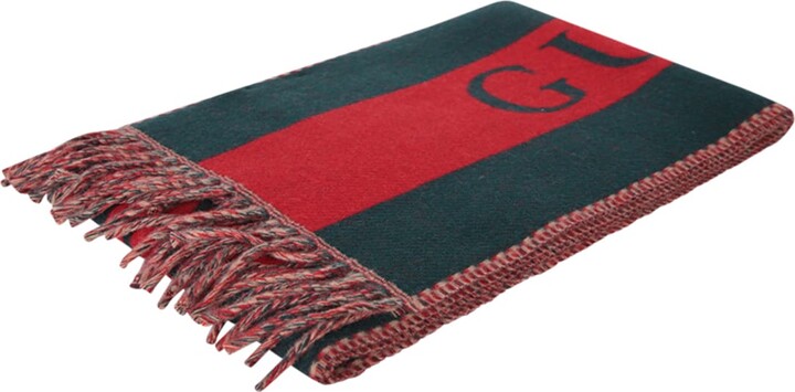 Fringe Scarf Gg Jacquard Knitted Scarf With Web Buy Gucci Black GG