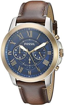 Fossil Men's FS5150 Grant Chronograph Dark Leather Watch