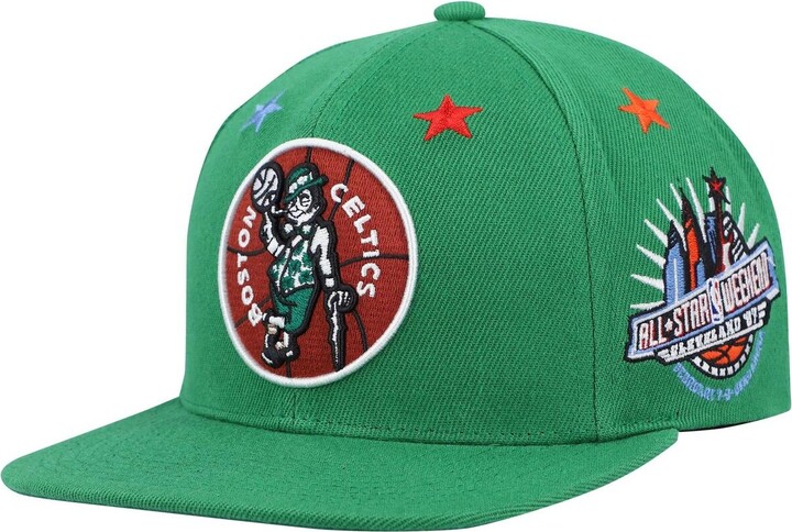 Men's Mitchell & Ness White/Kelly Green Boston Celtics Hardwood Classics  NBA 50th Anniversary Snapback Hat