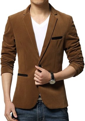 MRSMR Mens Corduroy Texture Slim Fit Simple Casual Wear Blazer Suit S