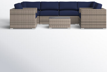Joss & Main Franke Tarin Wicker Fully Assembled 6 - Person Seating Group with Cushions