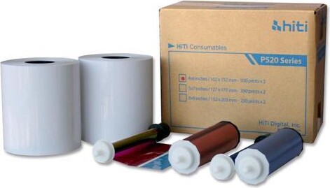 HiTi Digital, Inc. HiTi 4x6' Media for Photo Printer P520 & P520L, 500 Sheets to a Roll, 2 Rolls in a Box, 152x102mm