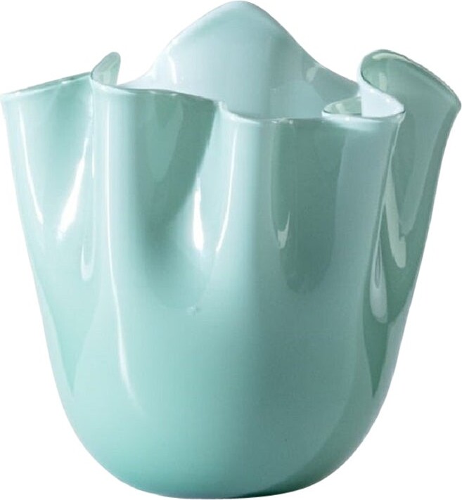 Venini 21st Century Fazzoletto Small Glass Vase In Green Rio By Fulvio Bianconi E Paolo