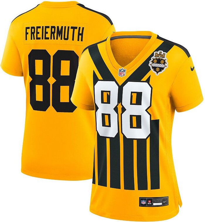 Women's Nike Pat Freiermuth Gold Pittsburgh Steelers Alternate 1933 Throwback Game Jersey