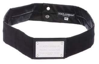 Dolce & Gabbana Satin Nameplate Belt Black Satin Nameplate Belt