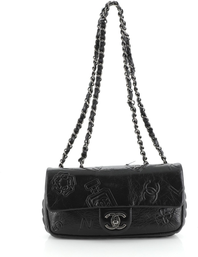 Chanel Precious Symbols Flap Bag Embossed Leather Small - ShopStyle