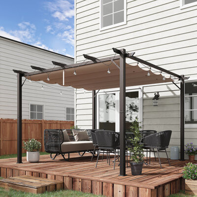 GZMWON Outdoor Metal Pergola Gazebo