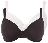 Thumbnail for your product : Evans Rosie 2 Pack Black and White T-Shirt Bra