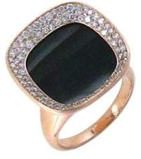 Roberto Coin Caranby Street 0.65 TCW Diamond, Black Jade & 18K Rose Gold Ring