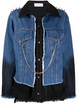 Thumbnail for your product : Faith Connexion Chain-Embellished Panelled Denim Jacket
