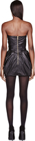 Thumbnail for your product : Balmain Black Leather Gathered Blossom Dress
