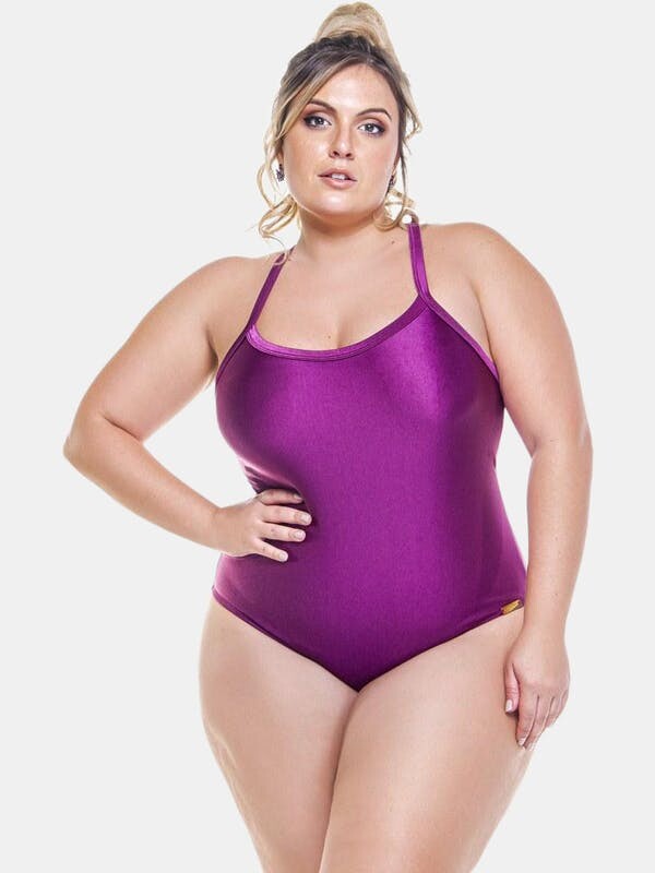 Lehona Plus Size Crossback Padded Swimsuit Pink ShopStyle