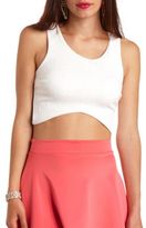 Thumbnail for your product : Charlotte Russe Geo-Quilted Asymmetrical Crop Top