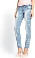 Thumbnail for your product : Love Label Ripped Bleached Skinny Jeans
