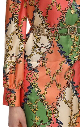 Gucci Printed Silk Twill Shirt Dress