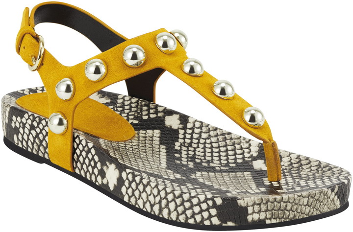 yellow snakeskin sandals