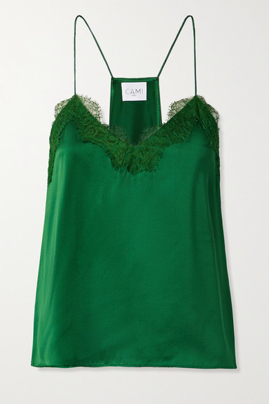 dark green satin blouse