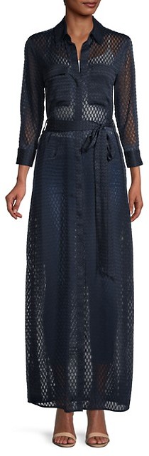 sheer button down dress