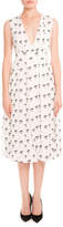 Thumbnail for your product : Victoria Beckham Sleeveless Pleated Daisy-Print Midi Dress