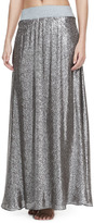 Thumbnail for your product : Marie France Van Damme Shimmery A-Line Maxi Coverup Skirt