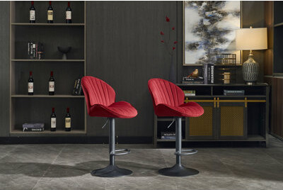 Mercer41 Bar Stools Set Of 2 - Adjustable Barstools With Back And Footrest Counter Height Bar Chairs For Kitchen Pub