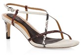 Thumbnail for your product : Joie Malou Python-Embossed Leather Slingback Sandals