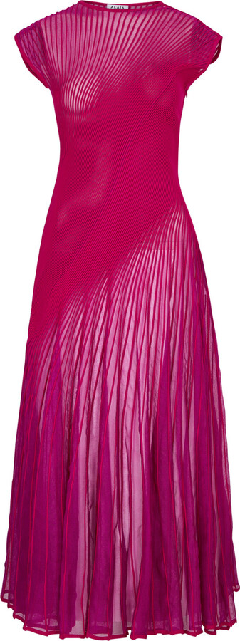 Alaia Twisted Ribbed-knit Midi Dress