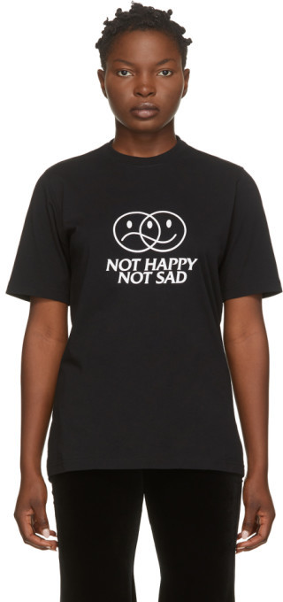 Vetements Black Not Happy Not Sad T-Shirt - ShopStyle