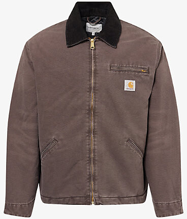 Carhartt Work In Progress Mens Tobacco / Black Og Detroit Relaxed-Fit Cotton Jacket S