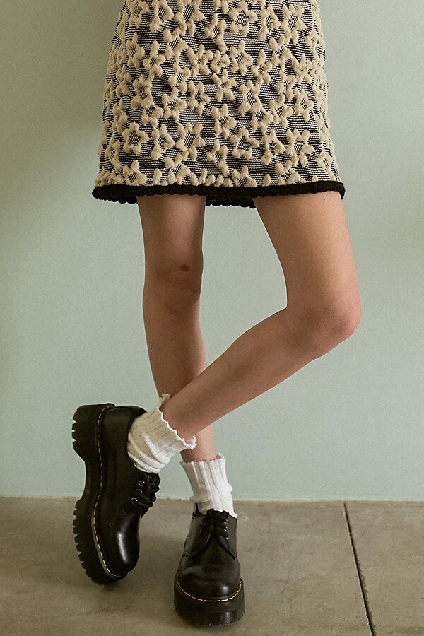Dr. Martens Women's 1461 Quad Smooth Leather Platform Oxford Shoe in Black - Polished Smooth at Urban Outfitters