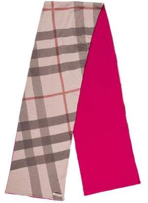 Burberry Cashmere & Wool Knit Scarf Pink Cashmere & Wool Knit Scarf