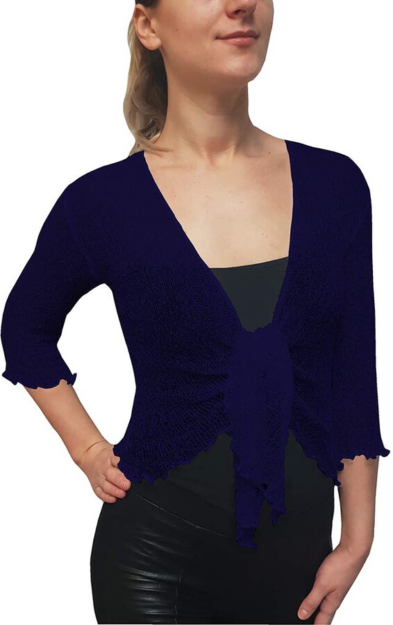 navy shrug plus size