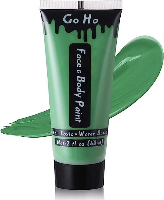 Go Ho Green Body Paint Washable,2.1 Oz(60ml) Water Based Cream Face Paint Green Hulk Witch Gamora Grinch Goblin Makeup Face Painting for Adults Children SFX Cosplay Costumes Festivals Halloween&St. Patrick's Day