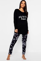 Thumbnail for your product : boohoo Maternity Baby It's Cold Outside PJ Set