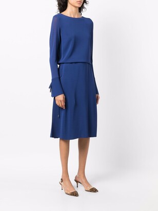 Ferragamo Long-Sleeve Midi Dress