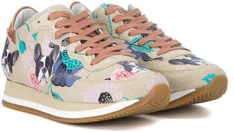 Philippe Model Etoile Beige Sneaker With Flowers And Dogs