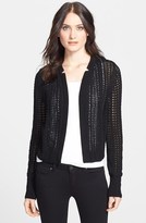 Thumbnail for your product : Anne Klein Notch Collar Pointelle Cardigan (Petite)
