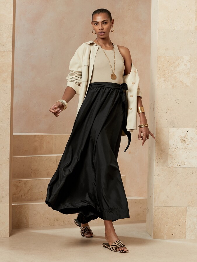 Long skirt White - Macramé | Longchamp US