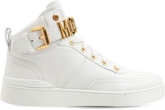 Moschino 35mm Basket Leather High-Top Sneakers - ShopStyle