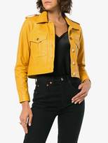 Thumbnail for your product : Skiim Yellow cropped leather jacket