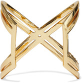 Thumbnail for your product : Noir 14-karat Gold-plated Crystal Cuff