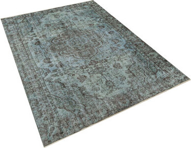 Hefa Vintage Antique Hand Woven Blue Vintage Runner Carpet
