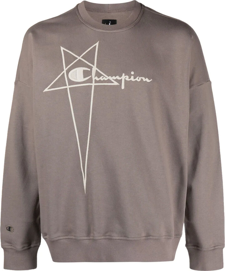 RICK OWENS X CHAMPION Embroidered-Logo Organic-Cotton Jumper