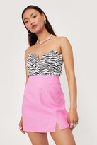Thumbnail for your product : Nasty Gal Womens Petite Linen Split Hem Mini Skirt - Pink - 6