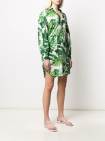 Thumbnail for your product : Twin-Set Leaf Print Cotton Shirt Dress