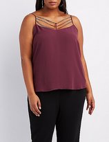 Thumbnail for your product : Charlotte Russe Plus Size Embellished Caged Tank Top