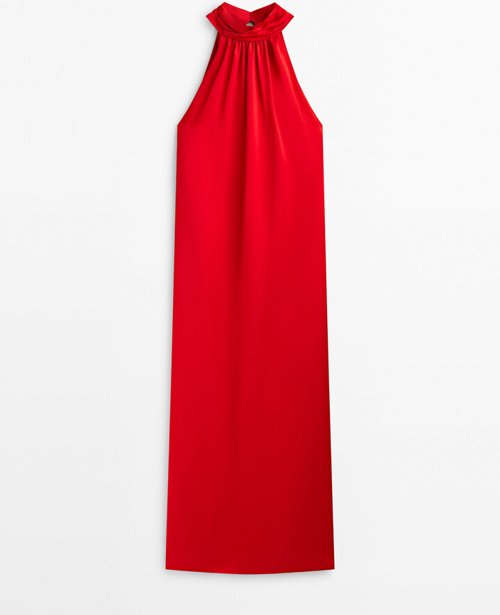 【Massimo Dutti】Long halter dress - STUDIO Massimo Dutti Long Halter Dress - Studio - ShopStyle