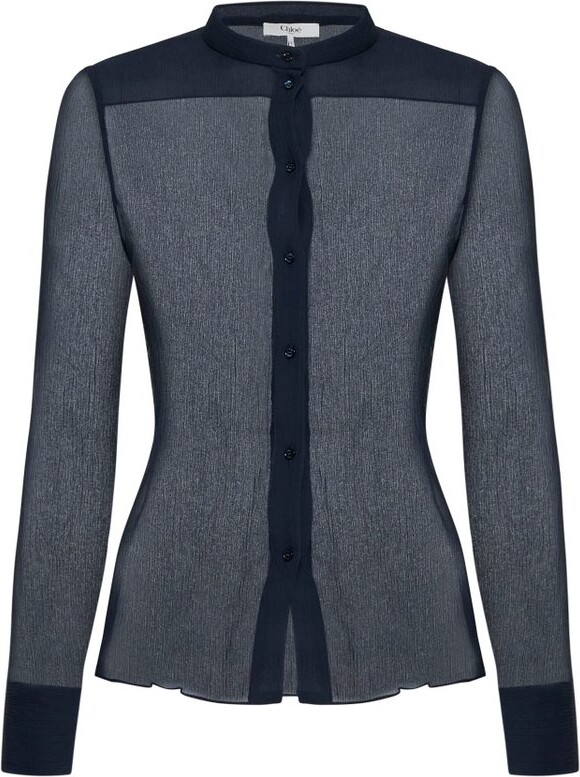Chloé Slim-Fit Collarless Blouse